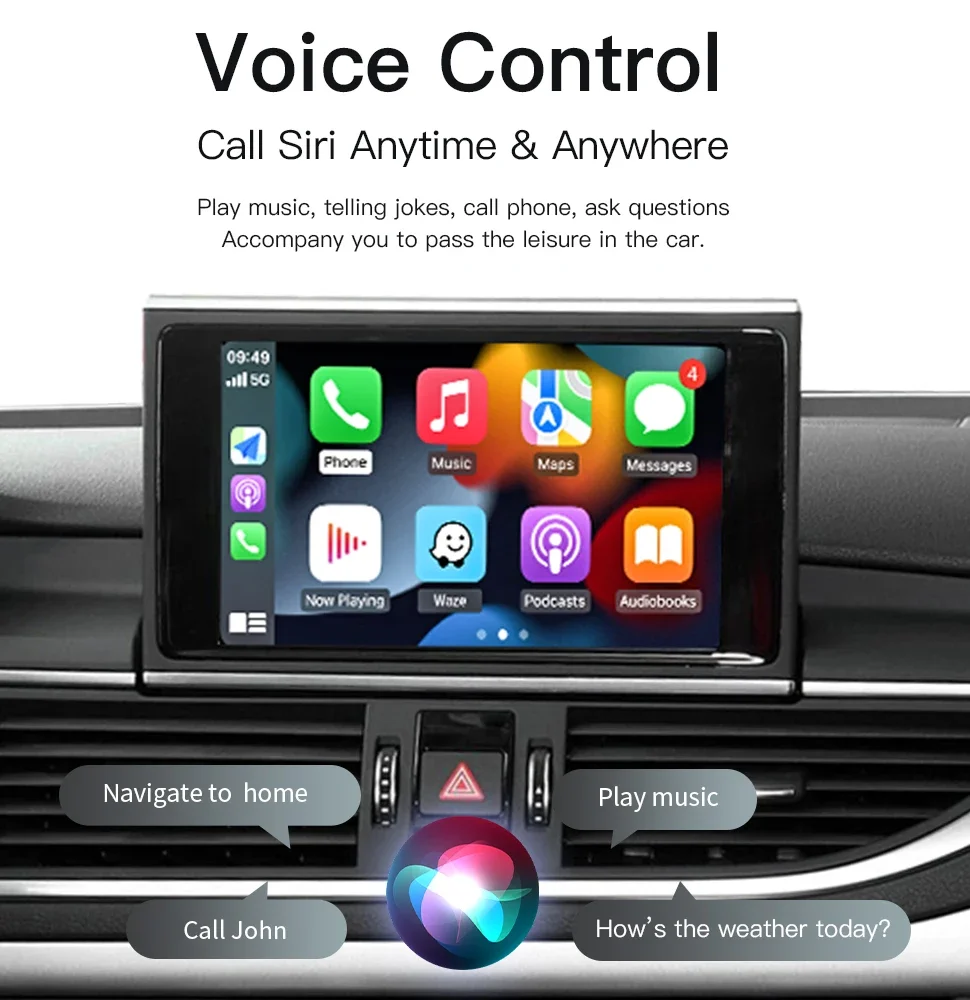 Carplay اللاسلكي لأودي A1 Q3 2013-2018 سنة دعم أندرويد السيارات autolink Airplay كاميرا خلفية لعب السيارة