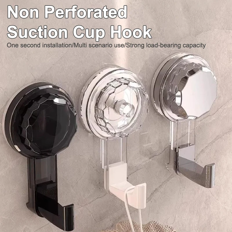 3pcs Removable Swivel Strong Suction Cup Hook Water And Moisture Resistant Suitable For Kitchen Bathroom