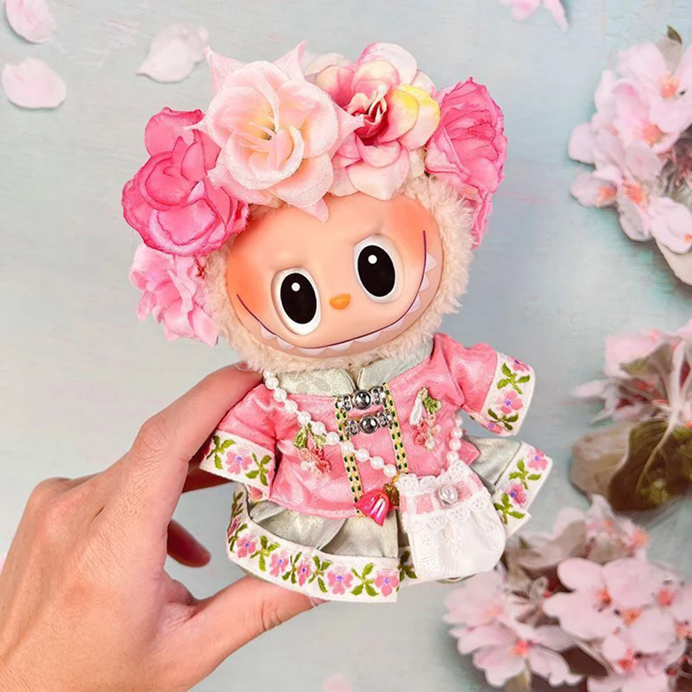 الصينية تشيباو أزياء الملابس قبعة مجموعة ملابس دمى ل V1/V2/V3 Labubu الملابس والاكسسوارات