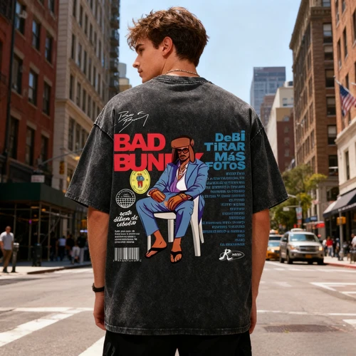 Imagen 1 del producto Camiseta Vintage lavada Bad Bunny Un Verano Sin Ti, camisetas Debi Tirar Mas Fotos DTMF, camisetas de Hip Hop para hombres, camiseta de gran tamaño