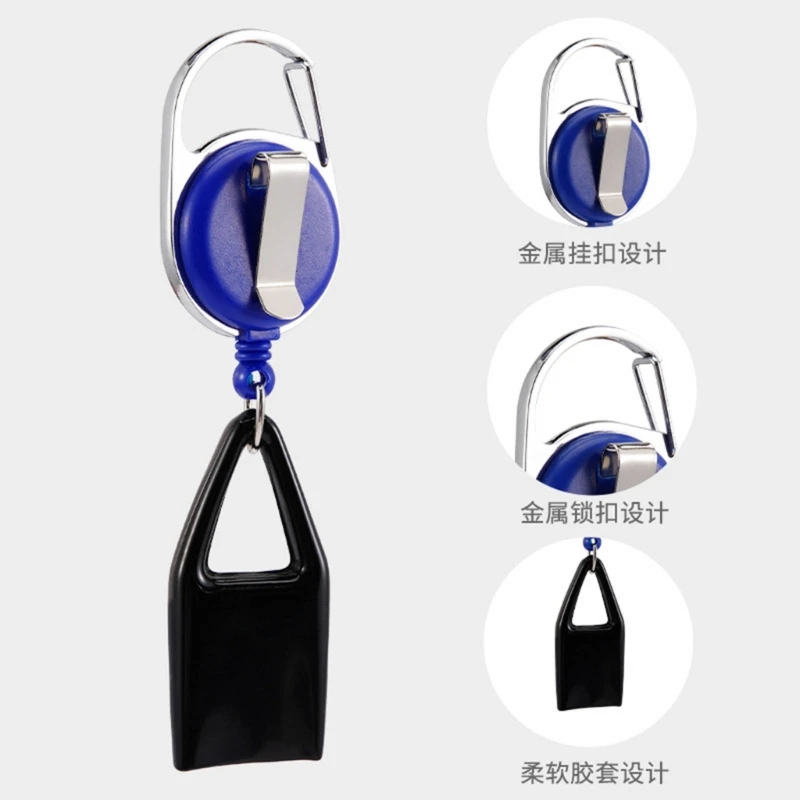 Retractable Keychain Portable Holder Cover Single Clip for Traveling Camping Hiking Fishing Easy Carry H9ED