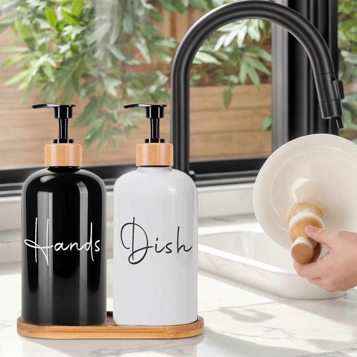 

Дизайн фермерского дома, кухонная бутылка для мыла для рук, большая емкость, многоразовая пустая бутылка с насосом для рук и мыла, кухонная бутылка для мыла