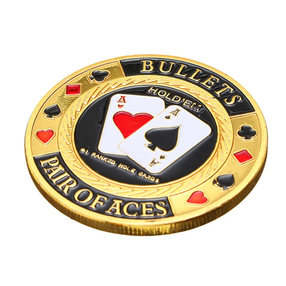 Official World Series of Poker Bullets Pair of Aces Hold'em Poker Coin Chip Case