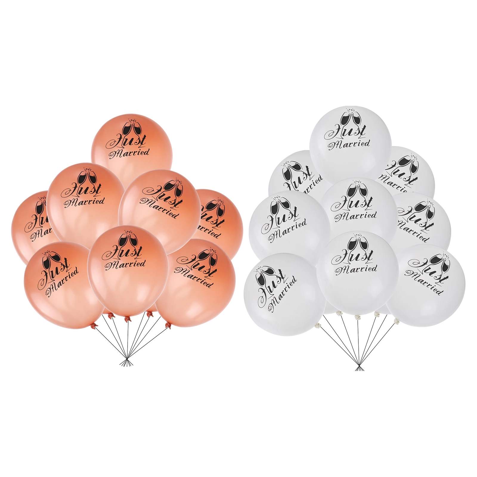 

20Pcs Wedding Balloons Just Married Printed Latex Balloons for Wedding Party Photo Props and Decoration White Rose Gold