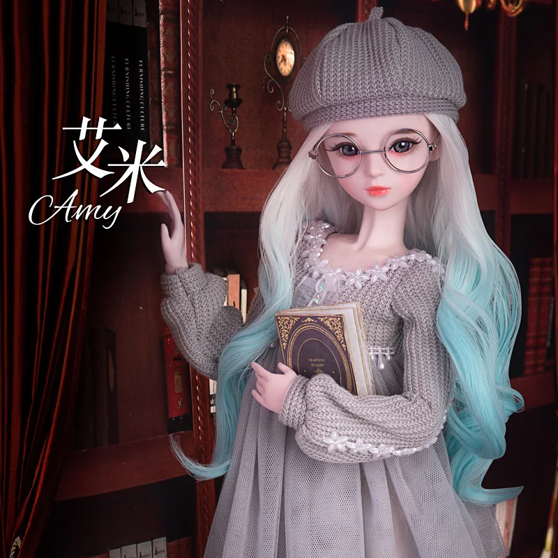 Original Handmade 1/3 Bjd Doll Full Set 60cm Fashion Sweater Girl Ball Jointed Doll with Makeup Gift Toys for Girls