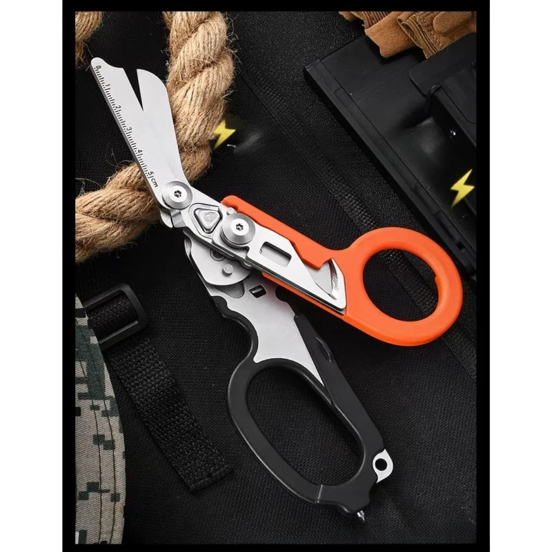 

Outdoor Camping Rescue Survival Tools Medical Trauma Scissors Folding Stainless Steel Scissors Multifunctional Tactical Pliers