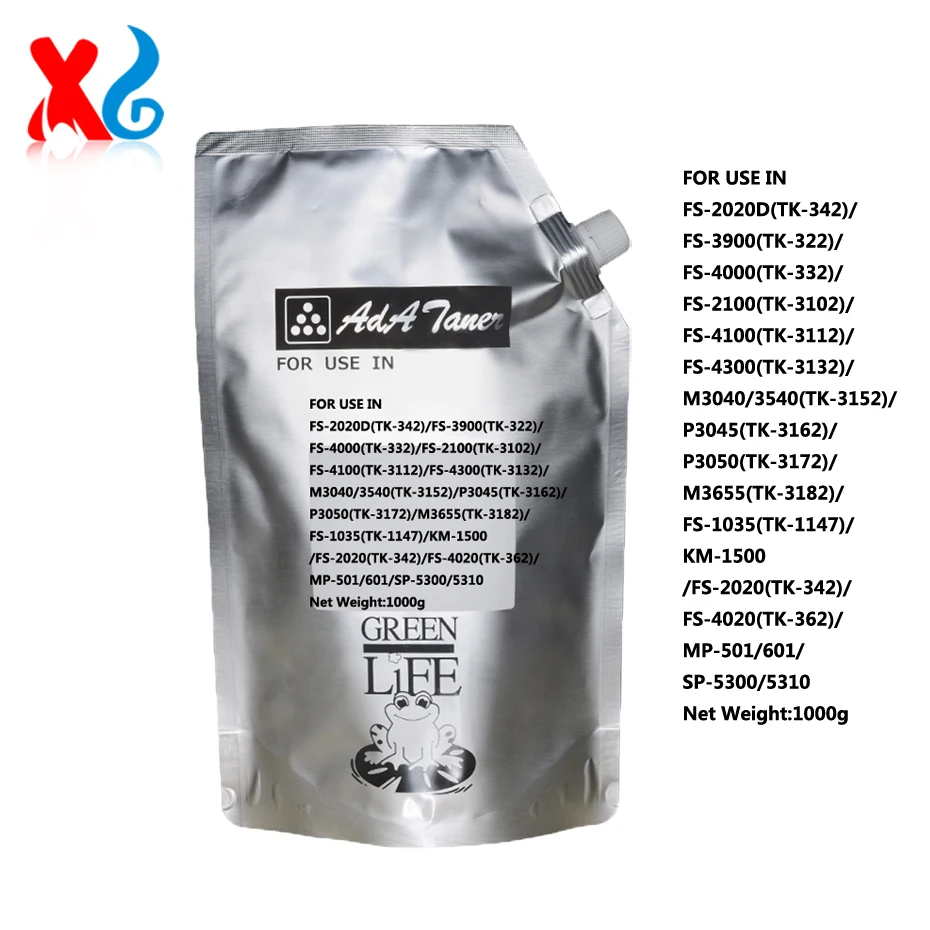 

Тонер-порошок 500 г/1 кг TK-342 TK-322 TK-332 TK-3102 для Kyocera FS-2020D FS-3900 FS-4000 FS-2100 FS-4100 4300 2020 3040 3920 4020