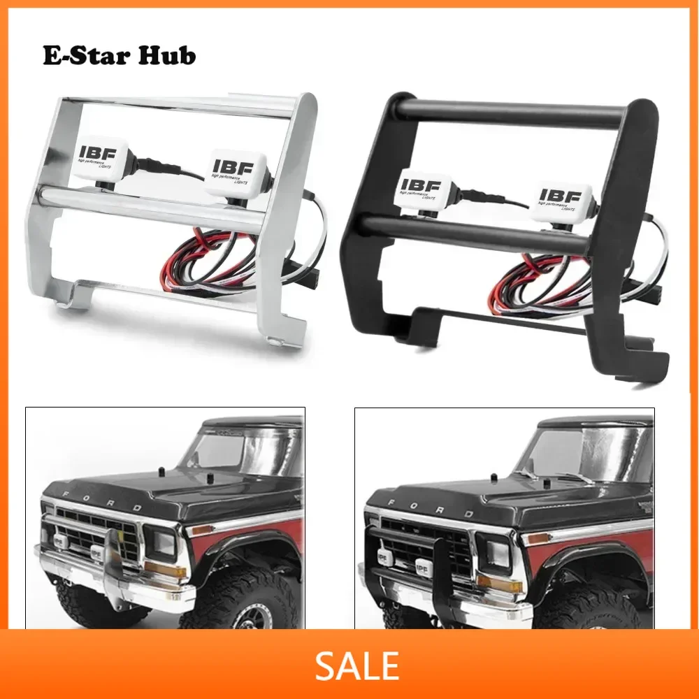 

Metal Stainless Steel Anti Collision Front Bumper with LED Light for TRX-4 Bronco 1:10 RC Crawler Car