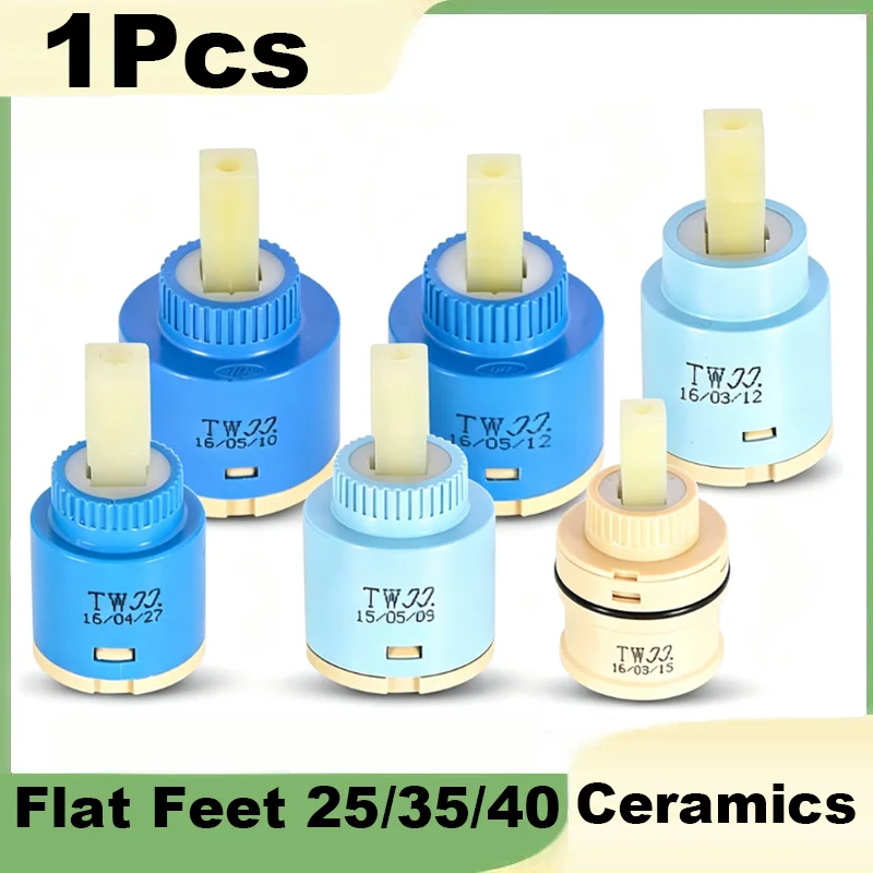 1Pcs Faucet Ceramic Valve Flat Feet 25/35/40 Ceramics Kitchen Water Heater Mixing Valve Core Switch Repair Parts