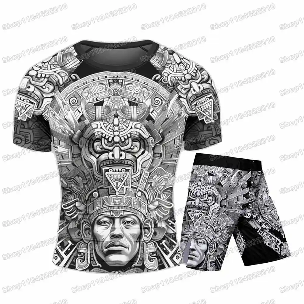 

Майка для серфинга Brave Aztec Warrior, пляжные рубашки, купальники, спортивные шорты для дайвинга, MMA BJJ, мужские комплекты для фитнеса Jiu Jitsu