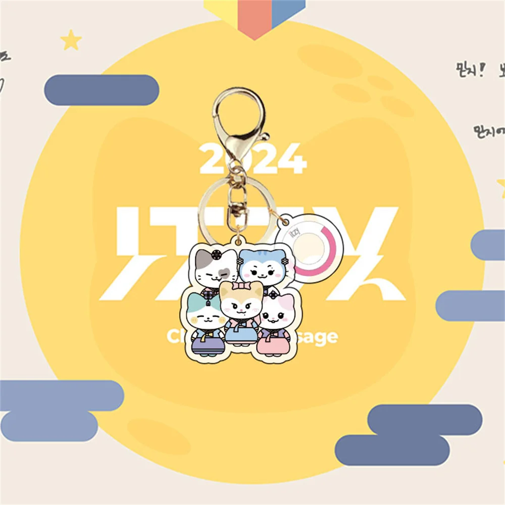 2pcs/set Kpop ITZY Twinzy Style Cartoon Acrylic Keychain Backpack Pendent YEJI Lia RYUJIN CHAERYEONG YUNA Fans Gift Collection