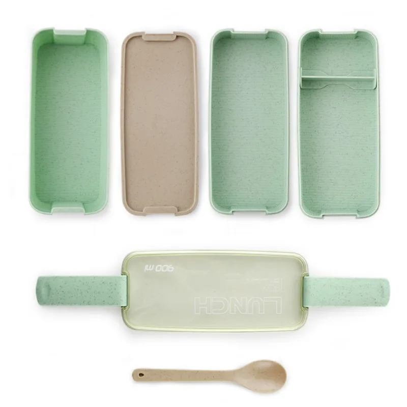 Separate Lunch Box Portable Bento Box Lunchbox Leakproof Food Container Microwave oven Dinnerware for Students