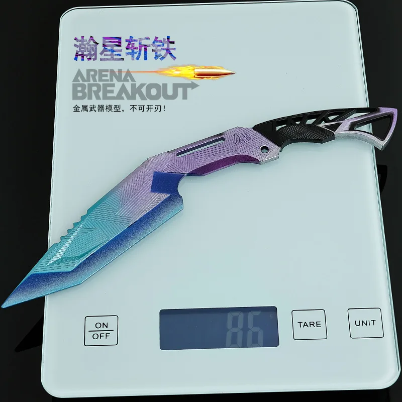 22cm/8.66in arena breakout jogo periférico hanxing faca arma modelo faca de treinamento metal artesanato ornamento colecionável meninos brinquedos