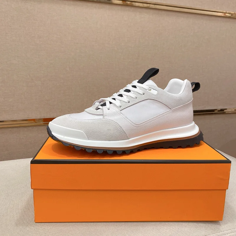

H Brand Chunky Men's Sneakers,Durable Anti-slip Casual Shoes,Rugged Leather Suede Walking Shoes,Versatile Luxury Designer Shoes