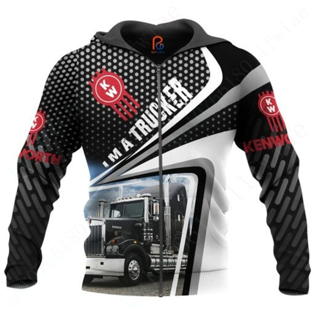 Kenworth Hoodies For Men Women Harajuku Sweatshirt Top Casual 3D Printing Zip Hoodies Unisex Clothing Anime Essentials Pullover