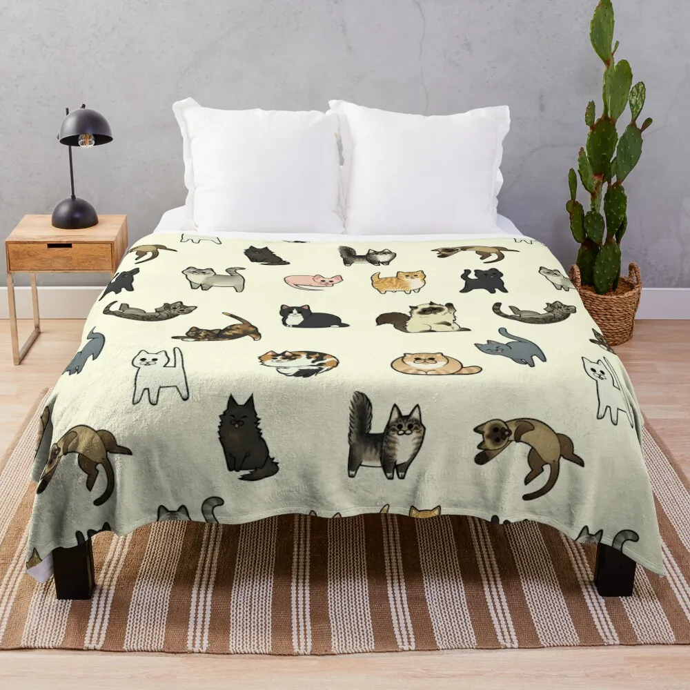 

All Cats Throw Blanket Bed Fashionable Bed linens Blankets