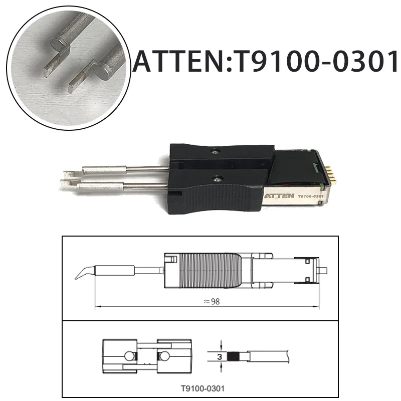 ATTEN T9100-0301 for ST-1509/9150/N9100 Soldering Iron Head Integrated Heating Core Soldering Tweezers Replacement