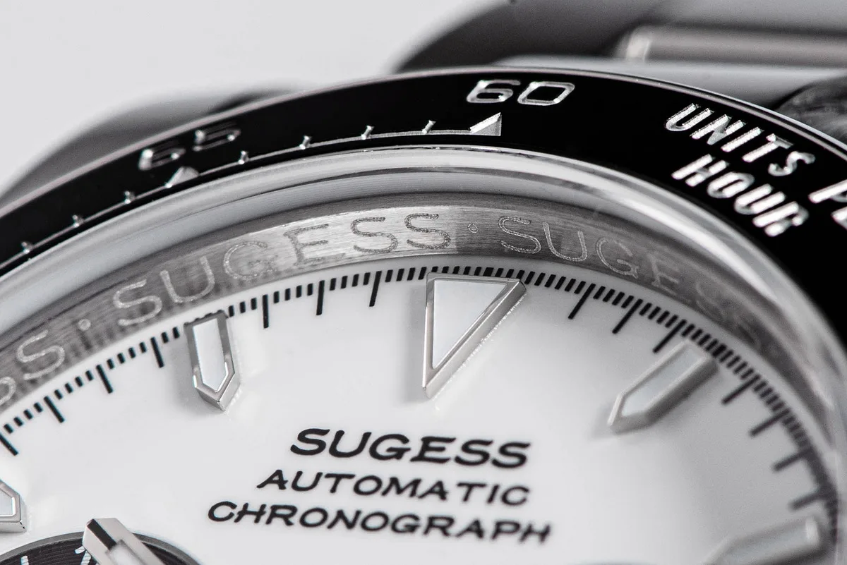 Sugess Panda Chronograph Uhrwerk Automatische mechanische Chronograph Armbanduhr Wasserdicht Tauchen Herrenuhren Keramiklünette Tona – Detail 6