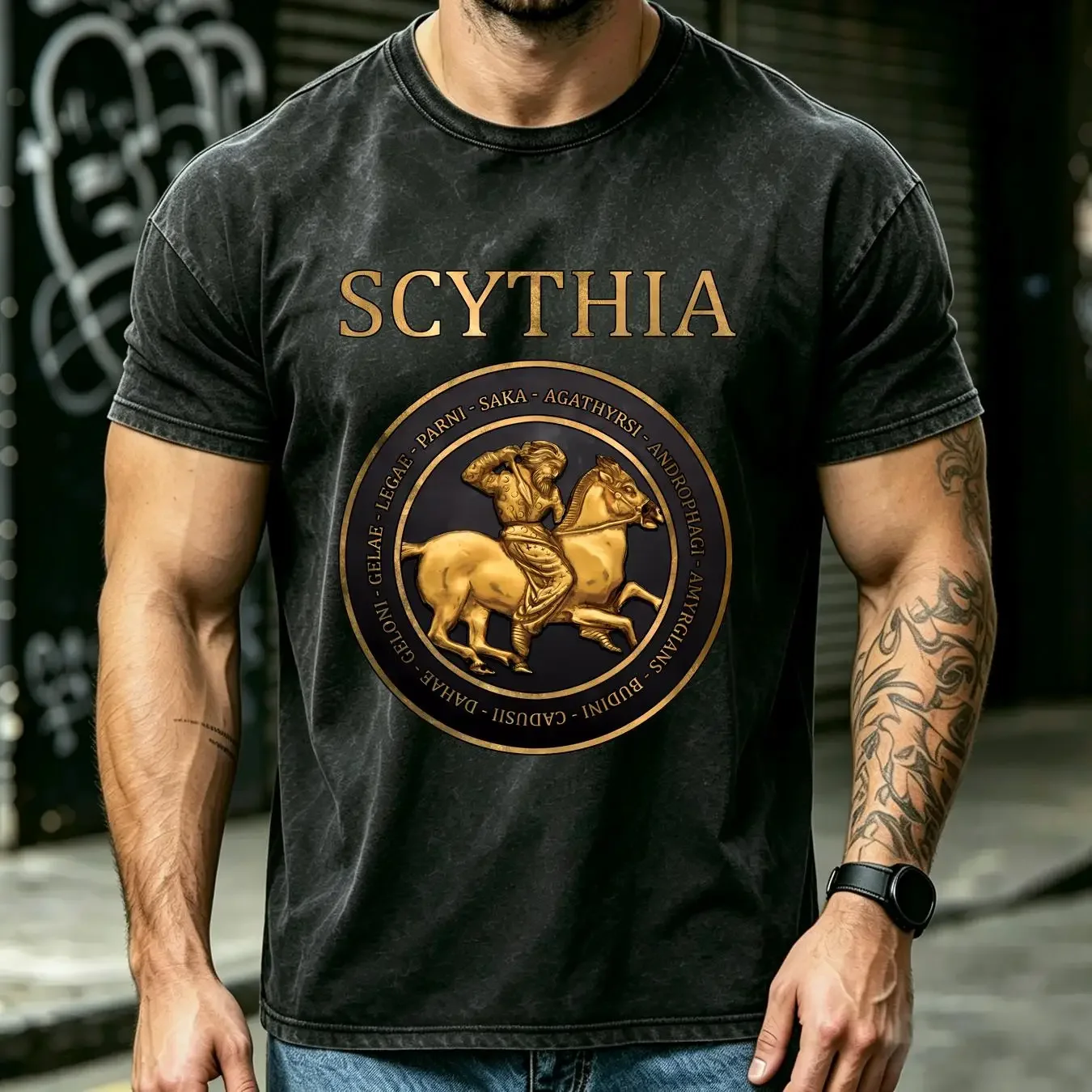 washed T Shirt Ancient Scythian Tribes of the Steppe History Scythians long or short sleeves vintage Washed Unisex Stylish