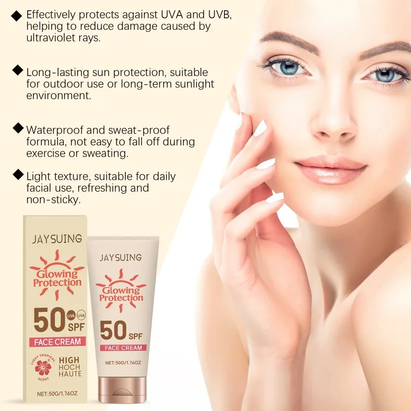 Crema solare portatile per il viso, impermeabile, rinfrescante, non grassa, per la formatura di film rapido per i viaggi