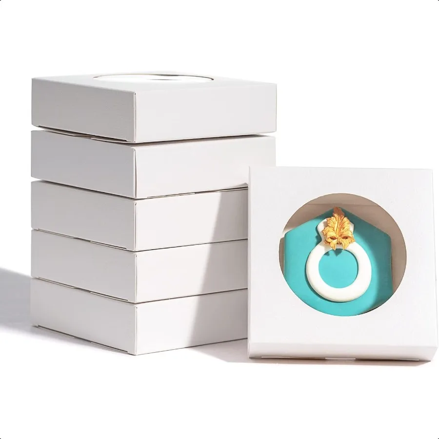 50 Pack Single s Boxes 4 3 8" x 4 3 8" x 1 1 5" Bakery Boxes for Wedding Favors Party