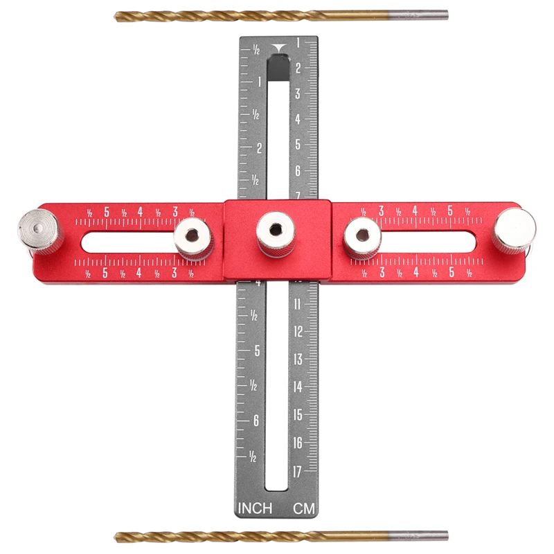 

A74E-Handle Punching Positioner, Drawer Cabinet Door Handle Installation Aids Woodworking Hole Cutting Tool