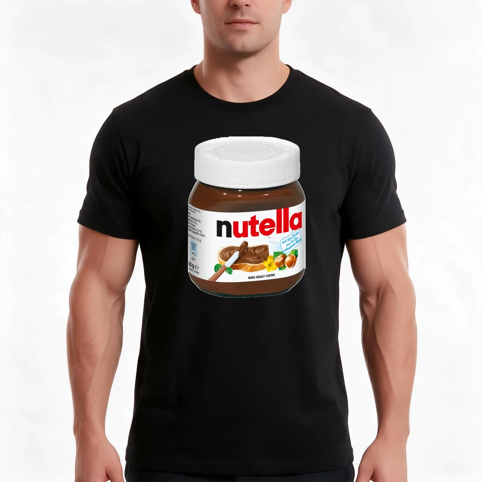 Nutella T-Shirt Summer Casual Cotton Tee Oversized Streetwear Tops Vintage Graphic Print Loose Fit Short Sleeve 100% Cotton
