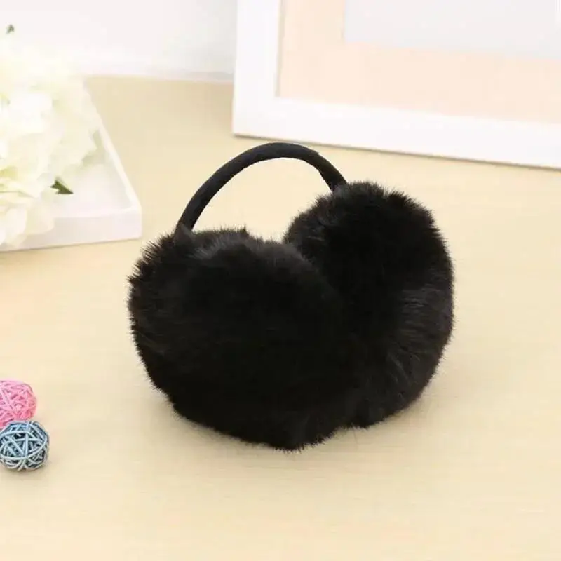 Classic Black Plush Black Earmuffs Winter Windproof Warm Plush Earmuffs Unisex Universal Ear Protecte Antifreeze Plush Earmuffs