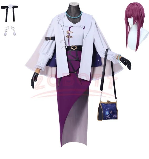 

Anime Kafka Good Me Cobranded Cosplay Costume Wig Game Honkai: Star Rail Fashion Dress with Bag for Women Halloween Party
