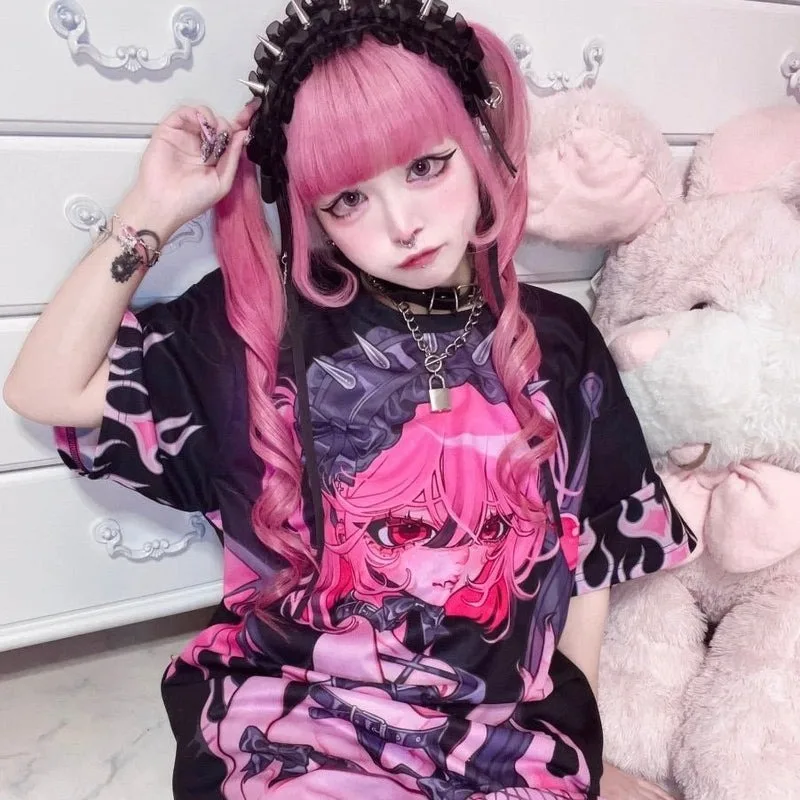2026 Fashionable Summer Devil and Angel Girl Harajuku Street Sweet 3D Adult and Children's Parent Child Wear Breathable Y2K Gift