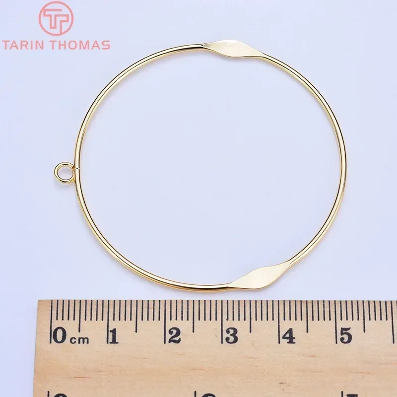 (3559)10PCS 48MM 24K Gold Color Plated Round Earrings Hoop High Quality DIY Jewelry Making Findings image 4