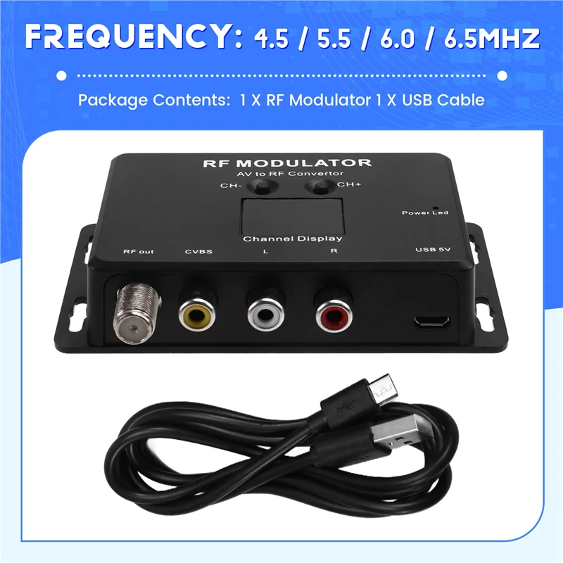 AAAEL-M60 Modulatore RF Convertitore da AV a RF Convertitore di segnale RF modulatore UHF