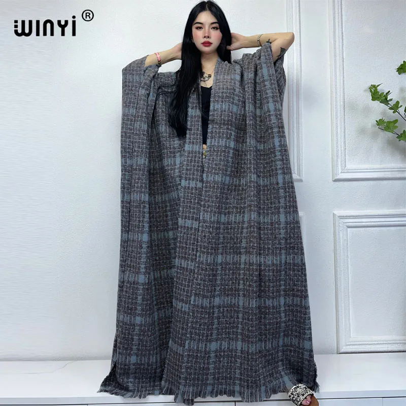 WINYI 2023 winter clothes for women classic print Africa Luxury Long Fur Loose OverCoat Thick Warm long down coat winter dress