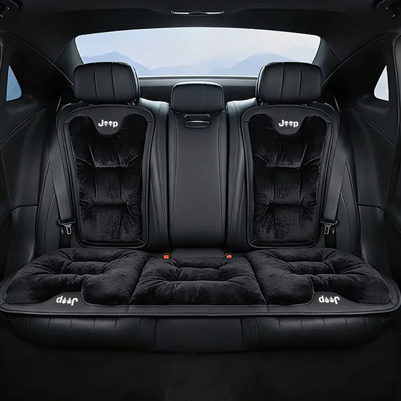 

Car Seat Cushion For Jeep Rengade Compass Patriont Grand Cherokee Warm Flannel Thick Plush Rear Seat Backrest Protector Cover