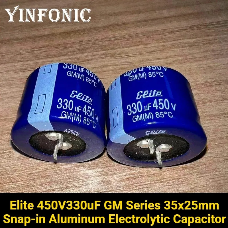 2 pezzi/5 pezzi Elite 450V330uF serie GM 35x25mm 330uF/450V 85 ° Condensatore elettrolitico in alluminio a scatto C