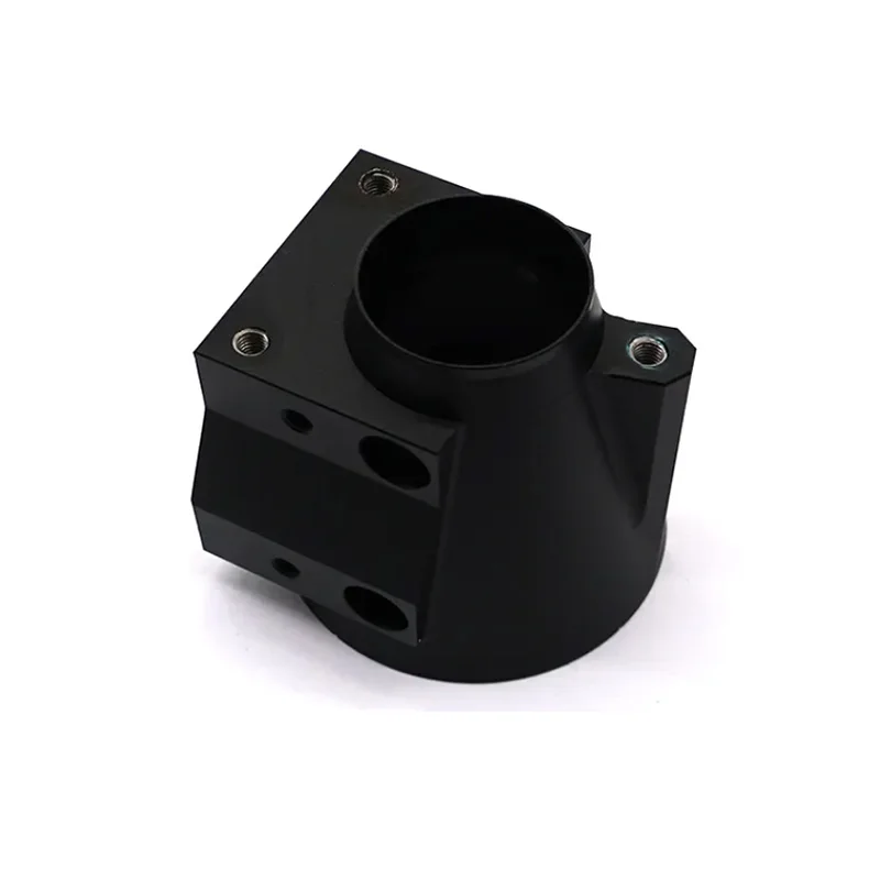 Black anodized aluminum alloy custom CNC precision machined round mechanical equipment turntable kit