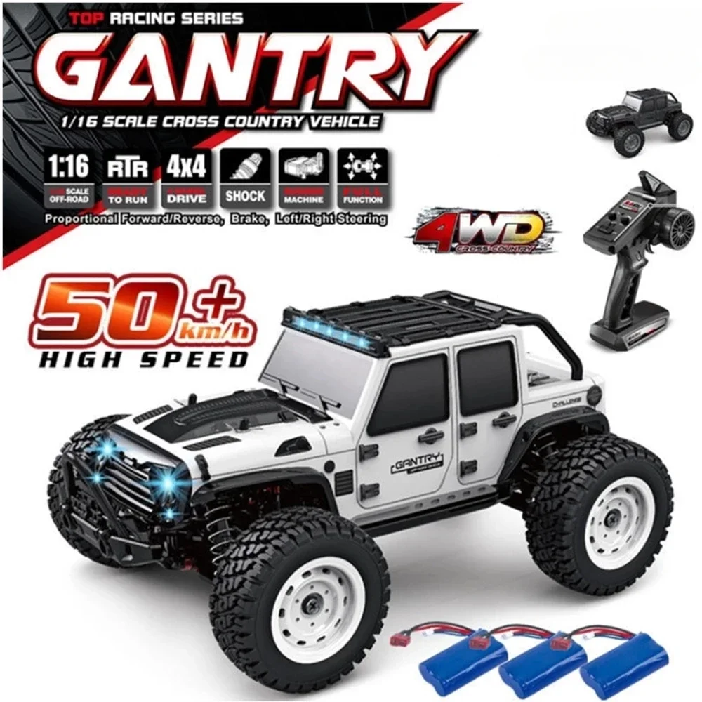 

JT 16103 50km/h 1/16 Fast Rc Cars Off Road 4WD with LED Headlights,2.4G Waterproof Remote Control Monster Truck 16104 Speed Cars