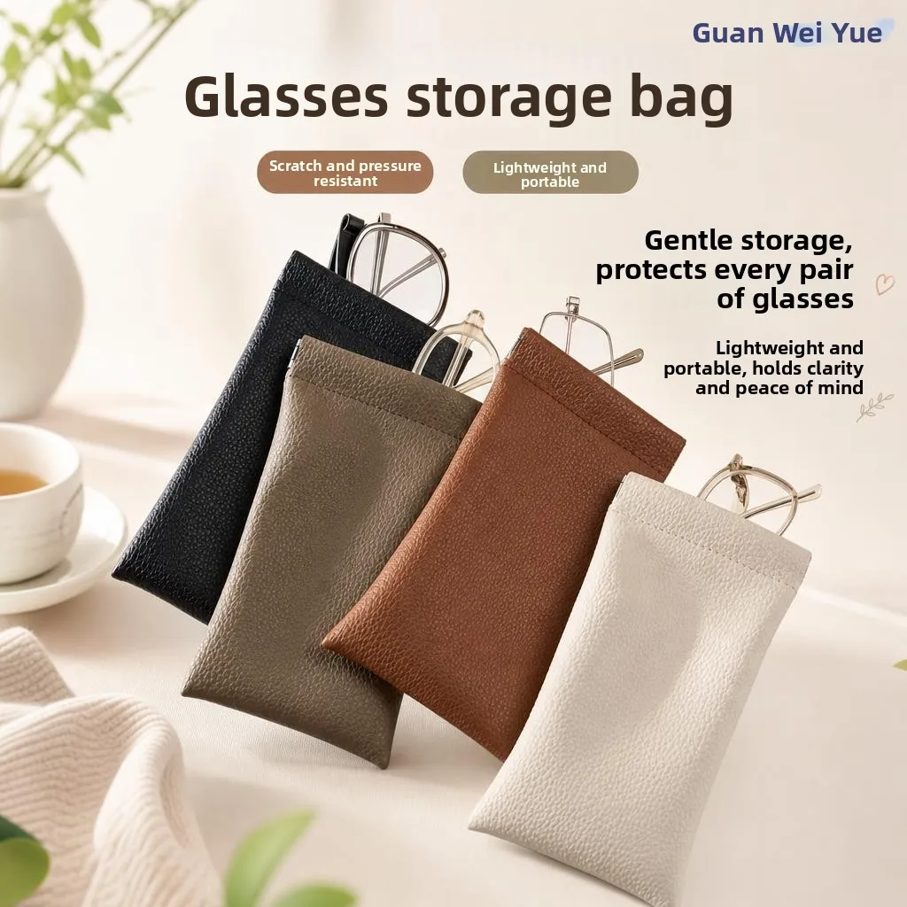 

Automatic Closure Eyeglass Bag Portable Sunglasses Storage Pouch Women's Convenient Eyewear Organizer High-End Glasses Case