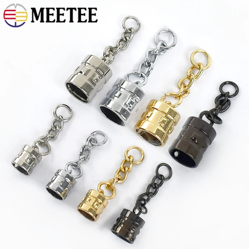 10pcs 9/14mm Metal Jewelry Chain Tassels Screws Sopper Buckle Pendants Bell Hook Clasp DIY Bag Cord Cap Clasps Connector Buckles