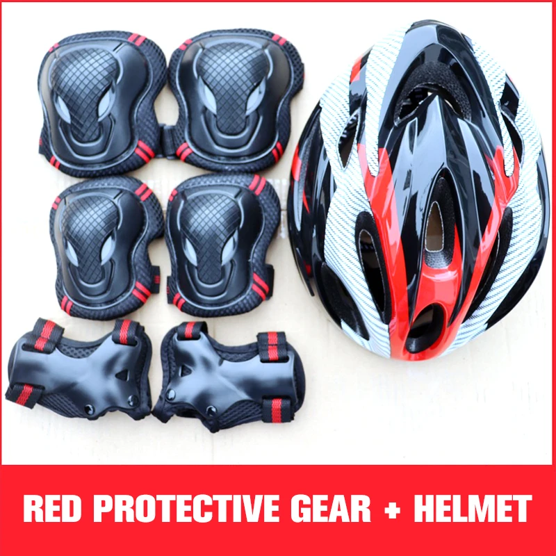 

Kids' skate/roller protective set: stylish, breathable, enhanced coverage. Helmet + gear for skate/roller sports.