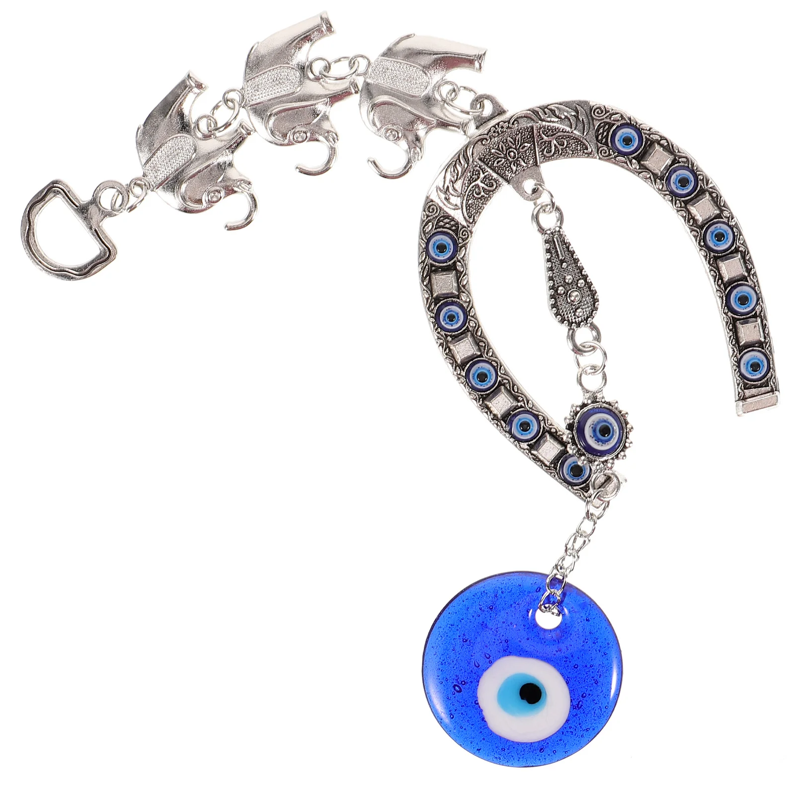 

Evil Eye Hanging Ornament Blue Elephant Pendant Turkish Wall Decor Car Rearview Mirror Decoration Home Decoration