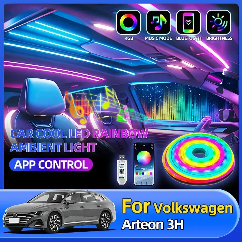 

1/5M Car Decoration Rainbow Flexible Lights Strip For Volkswagen Arteon 3H Golf GTI MK1 MK2 MK3 MK4 MK5 MK6 MK7 MK8 Multivan T4