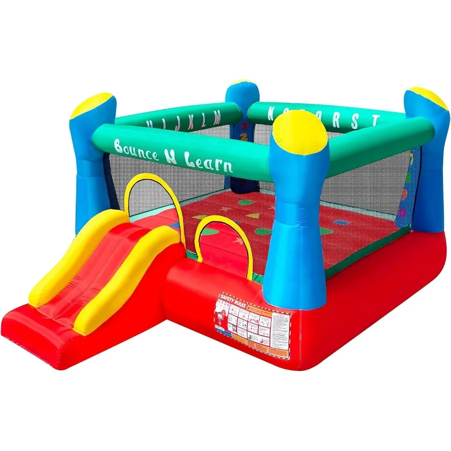 

Обучающий надувной домик для прыжков на открытом воздухе Jump 'n Slide Bounce House с воздуходувкой в комплекте для детей от 3 до 8 лет идеально подходит