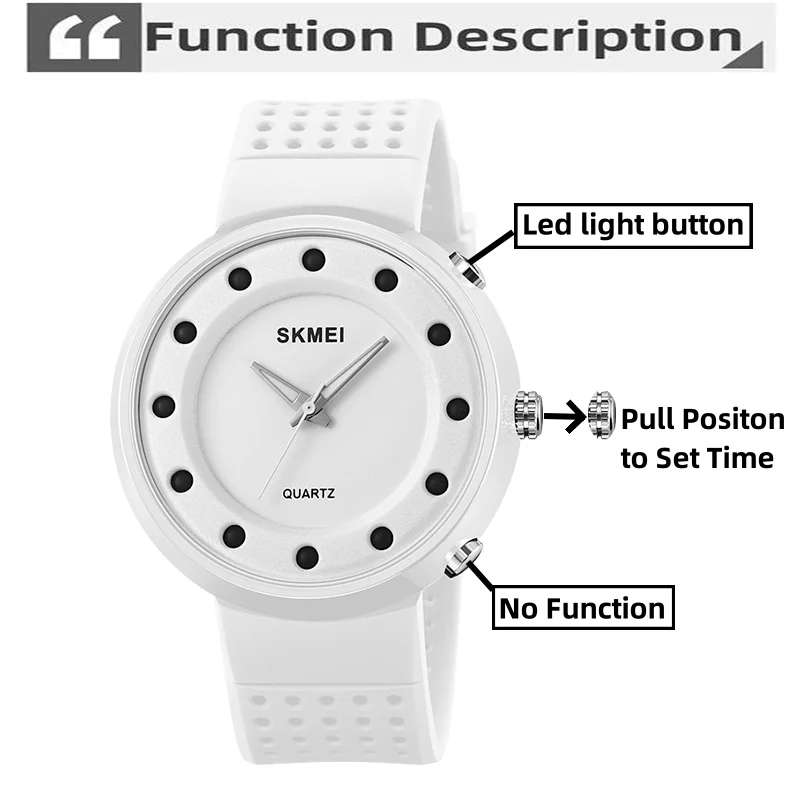 Skmei Analog Display Men\'s Quartz Watches Fashion TPU Strap LED Light Waterproof Simple Style Wristwatch