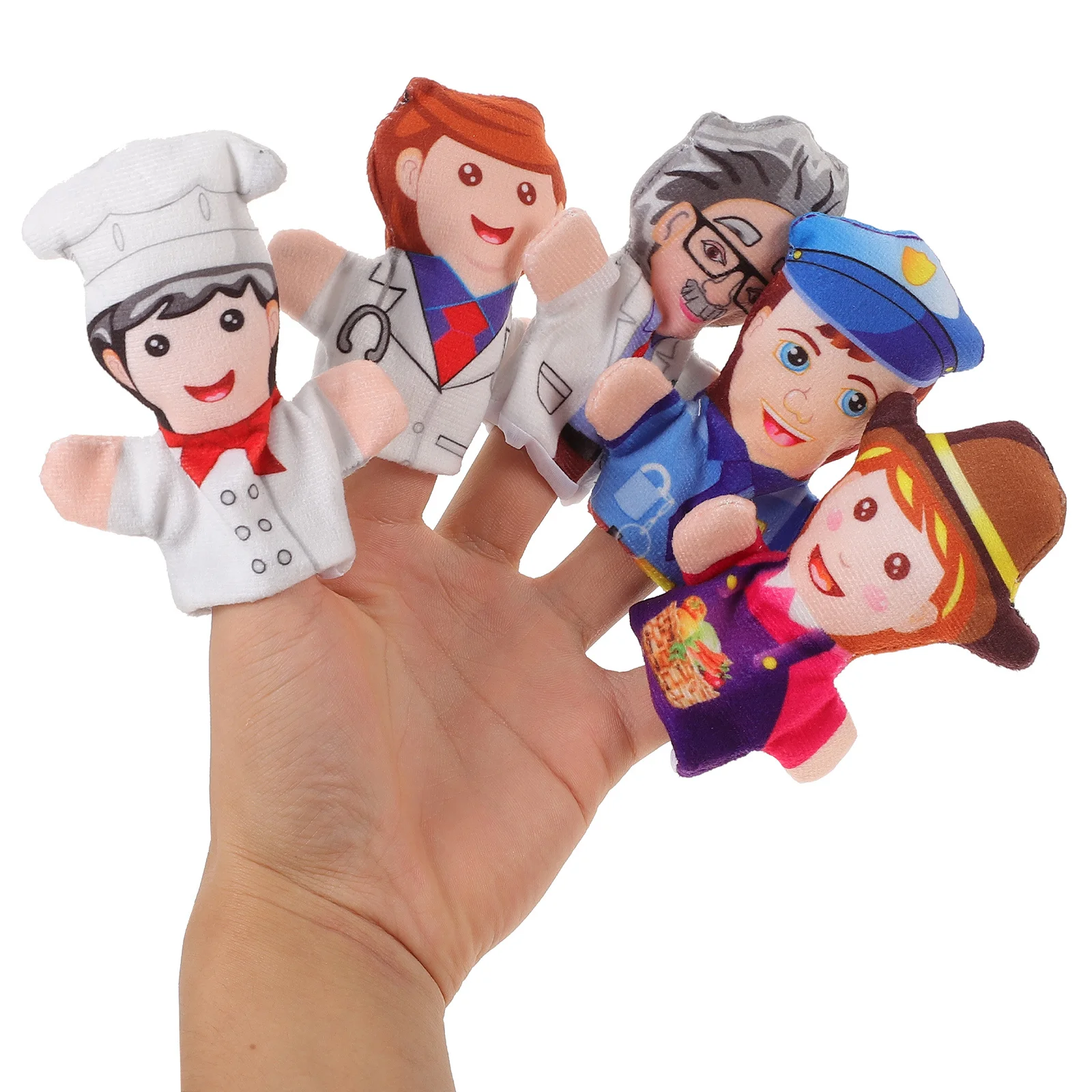 5 個のかわいい指人形子供向けストーリーテリングハンドパペットセット綿 PP 素材楽しい教育玩具