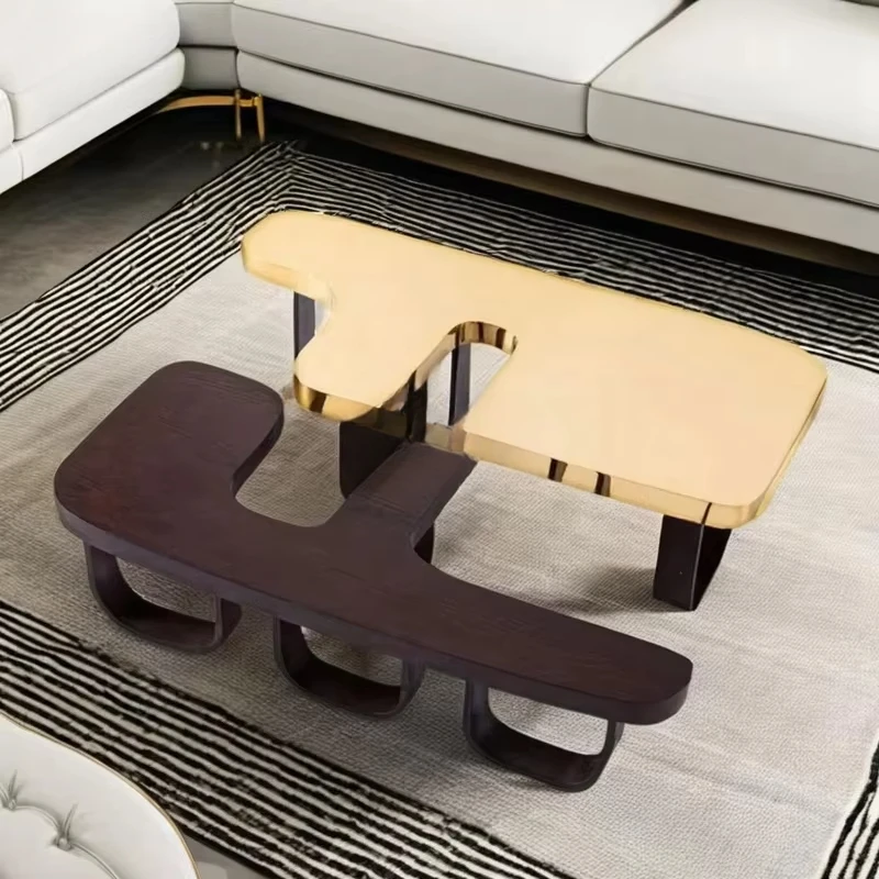 Modern Convertible Coffee Table Creative Design Contemporary Living Spaces Dining Home Villa Featuring MDF Wood Steel Stone