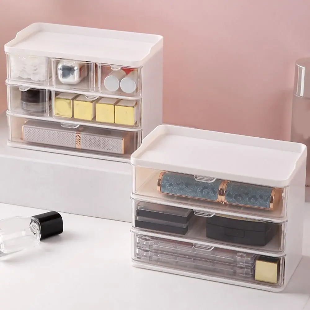 Plastic Desktop Storage Boxes Drawer Style Large Capacity Stationery Storage Box Space Saving Dustproof Jewelry Sorting Box