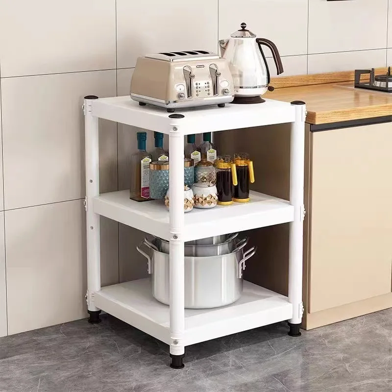 Ultra Narrow Kitchen Gap Storage Rack Carbon Steel Multi Tier Microwave Oven Organizer White Finish Floor Standing Design Size