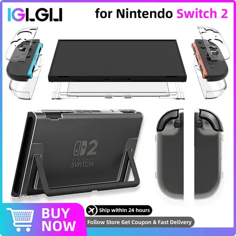 Nintendo Switch 2 용 투명 PC 하드 케이스 Joycon 보호 쉘 커버 Switch2 충격 방지 보호 케이스 액세서리