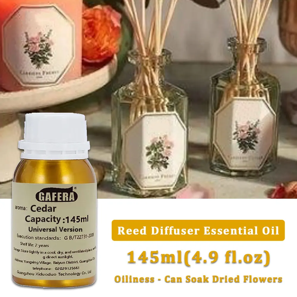 GAFERA 145ml (4.9 fl.oz) Cedar/Miss Coco Essential Oil - For Reed Diffuser & Flameless Aromatherapy Diffuser Replenish Aroma Oil